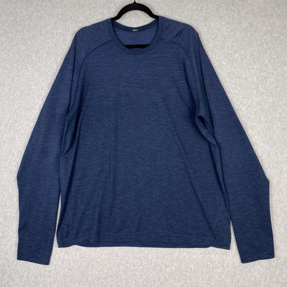 Lululemon‎ Shirt Mens XXL Blue Metal Vent Tech Long Sleeve 2XL